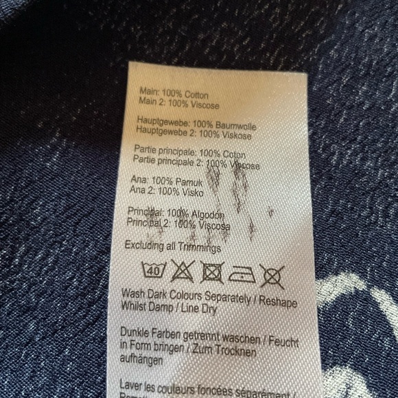 Joules Beatrice Mixed Print, V-Neck Contrasting Pattern, Long Sleeve, Sz 8 - Picture 9 of 9